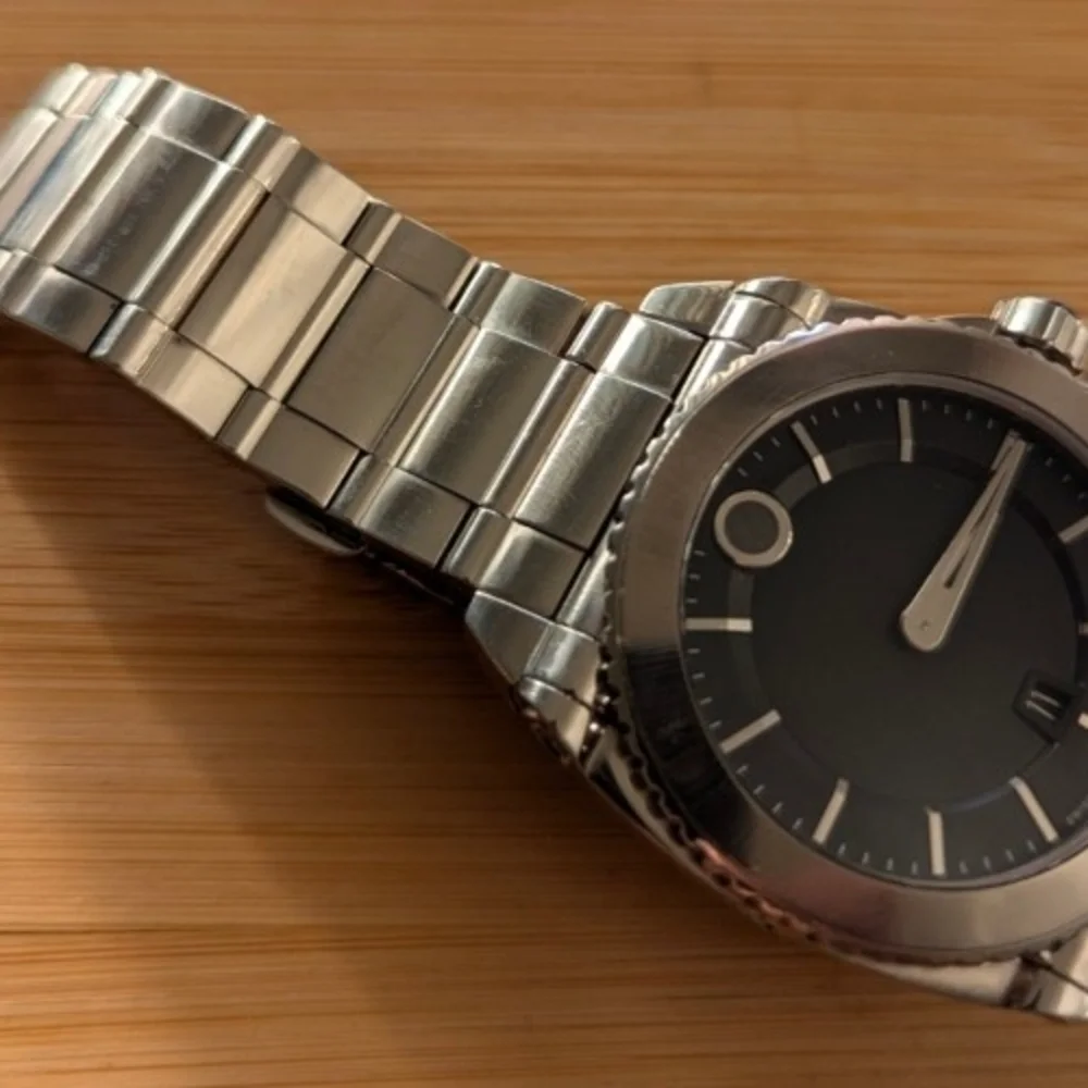 Movado Silver and Black Watch